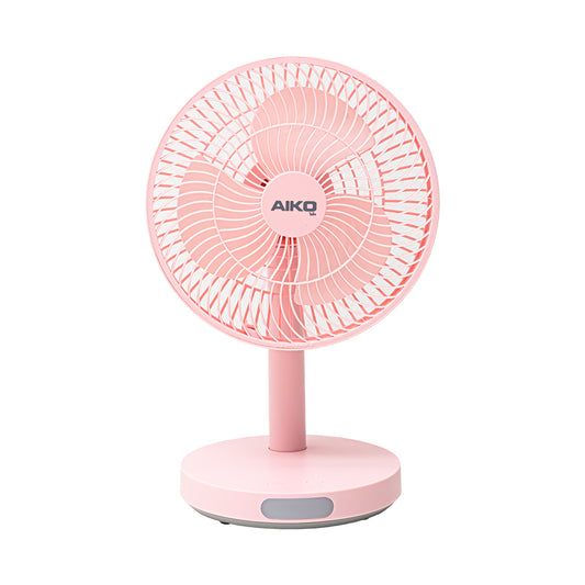 พัดลม ชาร์จไฟ 7 นิ้ว พร้อมโคมไฟ Rechargeable Fan with Lamp | KN-2827 สีชมพู