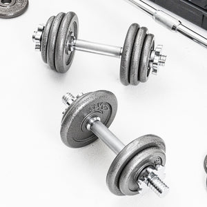ดัมเบลบาร์เบลชุด 50 kg Dumbbell Barbell มีกล่องเก็บ | BBS-5000