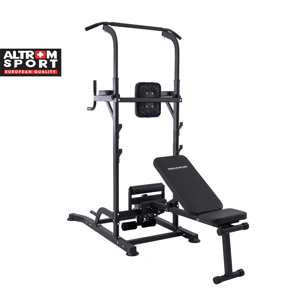บาร์โหนตั้งพื้น พร้อมม้านั่ง Multifunction Pull Up Bar & Bench | AL-T095
