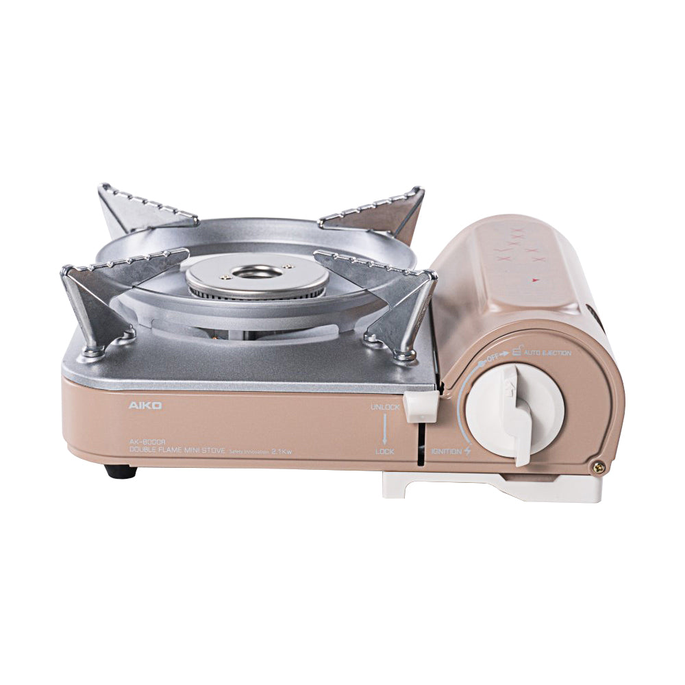 เตาแก๊สมินิมอล พร้อมกระเป๋า Portable Gas Stove 2.1kW | AK-8000R_Milk Cocoa