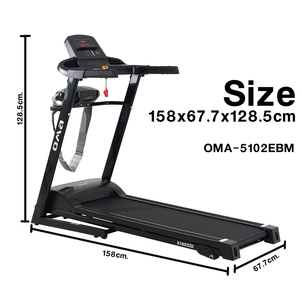 ลู่วิ่งไฟฟ้า Motorised Treadmill 1.25HP พร้อมที่ปั่นเอว | OMA-5102EBM