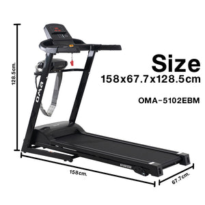 ลู่วิ่งไฟฟ้า Motorized Treadmill 1.25HP พร้อมที่ปั่นเอว | OMA-5102EBM