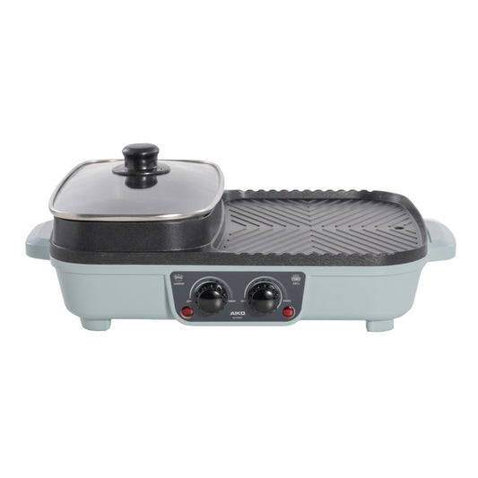 เตาปิ้งย่าง พร้อมหม้อชาบู Multi-Purpose Shabu and BBQ Pot | AK-K3832 สีฟ้า